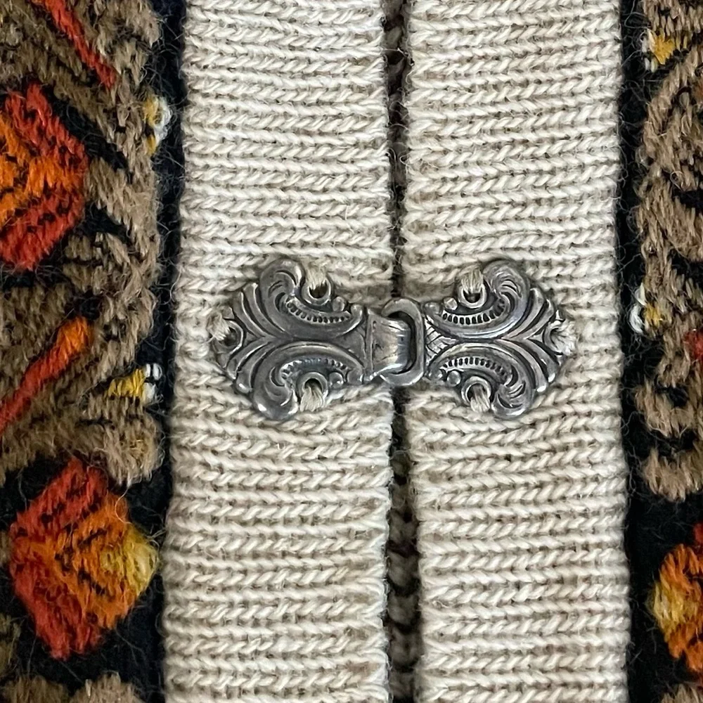 Siril Sweater Shop Norwegian Alpine 100% Wool Cardigan in Cream - Picture 6 of 7
